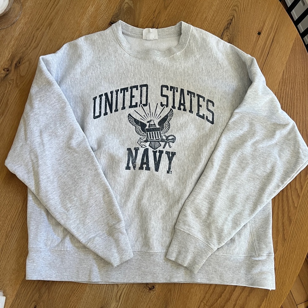 CHAMPION REVERSE WEAVE CREW NECK UNITED STATES NAVY SWEATSHIRT, SIZE XL. - Picture 4 of 9